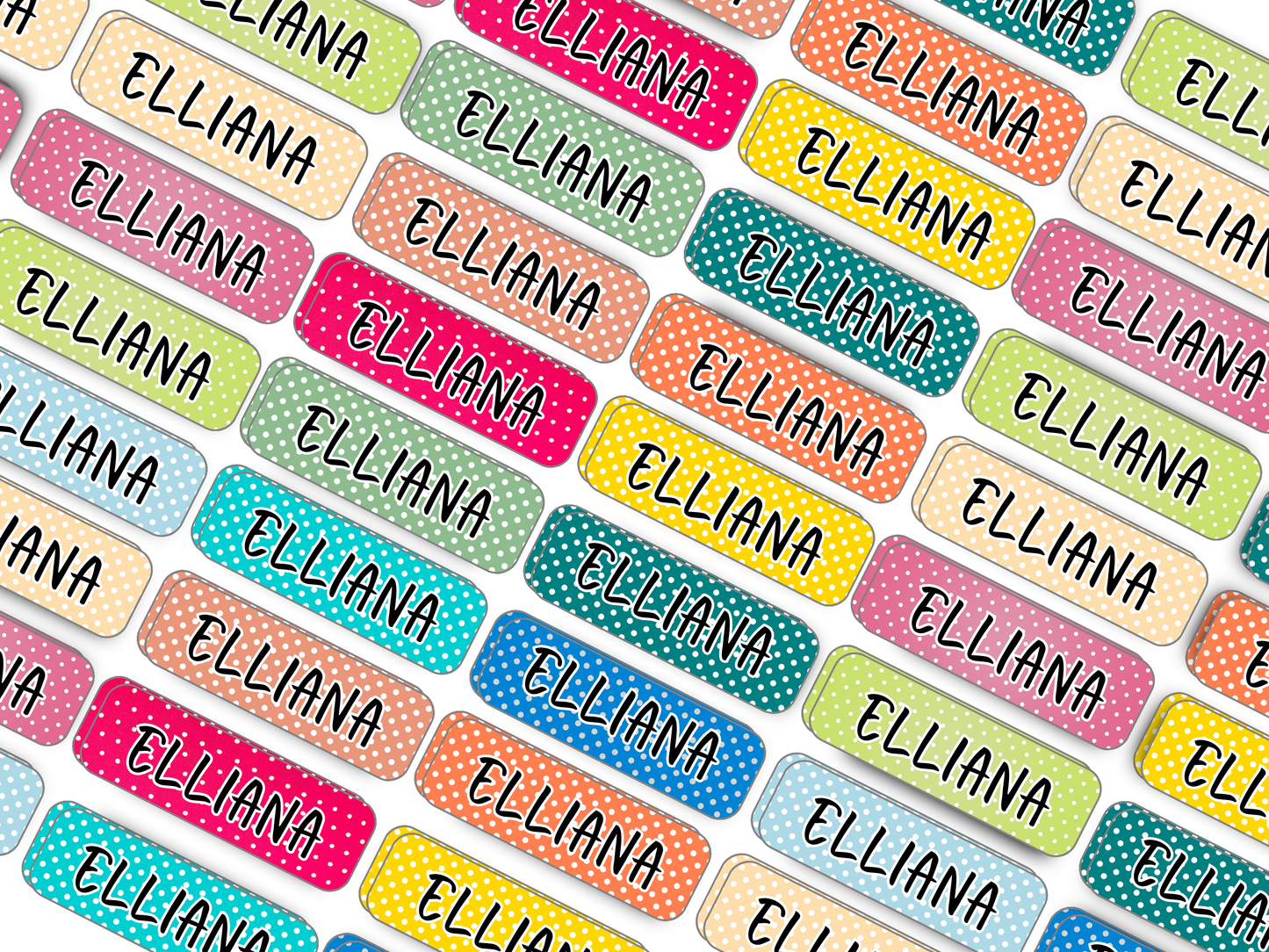 Polka Dots Label Name Stickers