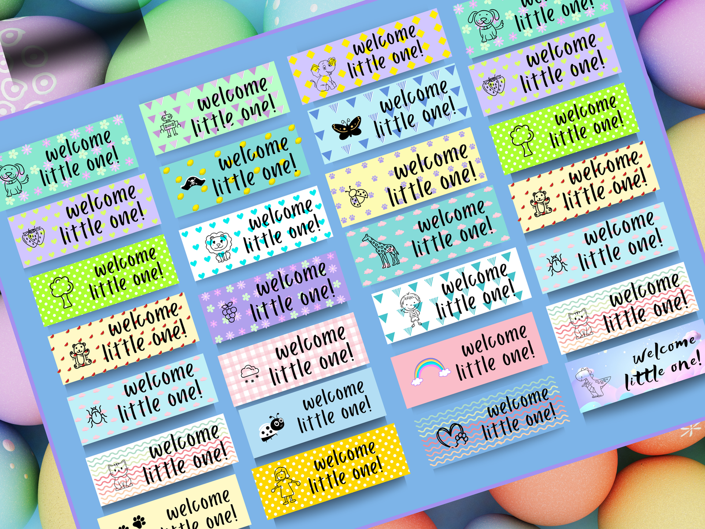 Welcome Lil One Name Stickers