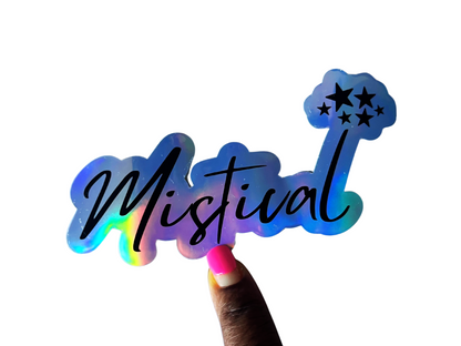 Mistical Star Name Holographic Vinyl Decal for Water Bottles, Laptop, Personalized Name Sticker for School Labels, Cute Tumbler Sticker, Custom Name