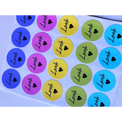 Rainbow Label Name Stickers