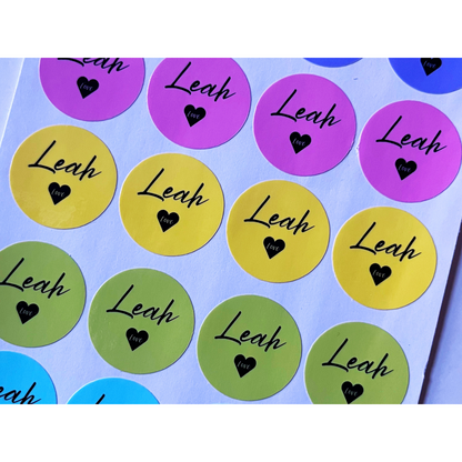 Rainbow Label Name Stickers