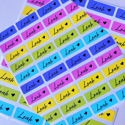 Rainbow Label Name Stickers