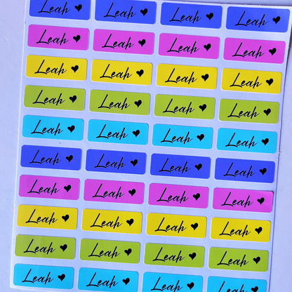 Rainbow Label Name Stickers