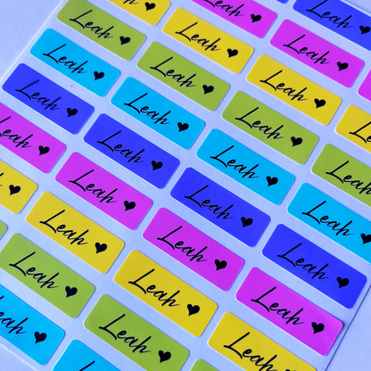 Rainbow Label Name Stickers