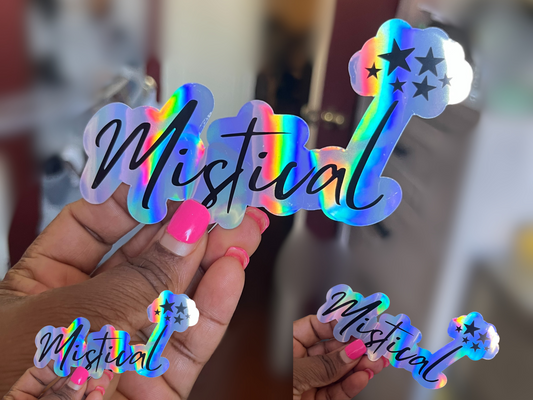 Mistical Star Name Holographic Vinyl Decal for Water Bottles, Laptop, Personalized Name Sticker for School Labels, Cute Tumbler Sticker, Custom Name