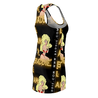 Women's Cut & Sew Racerback Dress Black & Yellow