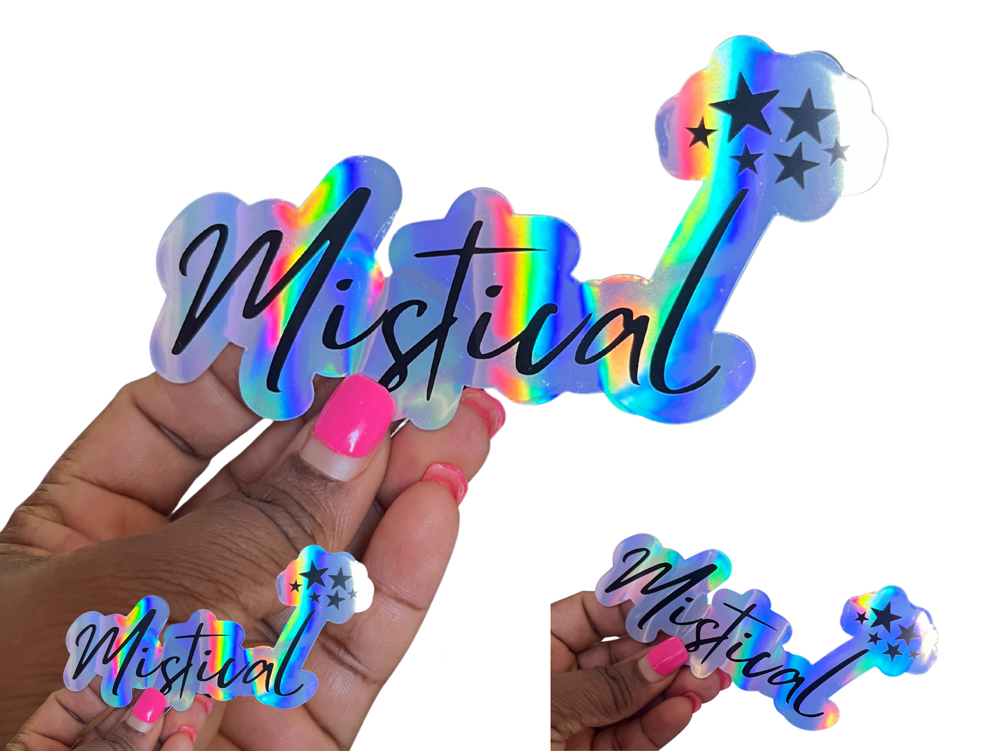 Mistical Star Name Holographic Vinyl Decal for Water Bottles, Laptop, Personalized Name Sticker for School Labels, Cute Tumbler Sticker, Custom Name