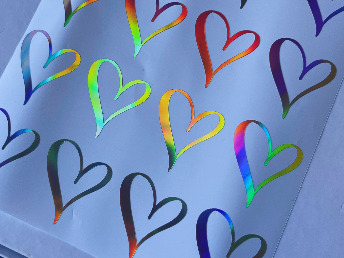 Holographic Stickers Hearts Sheets