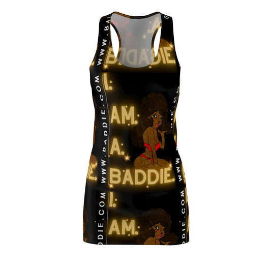 Women's Cut & Sew Racerback Dress Black & Brown