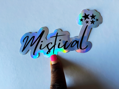 Mistical Star Name Holographic Vinyl Decal for Water Bottles, Laptop, Personalized Name Sticker for School Labels, Cute Tumbler Sticker, Custom Name