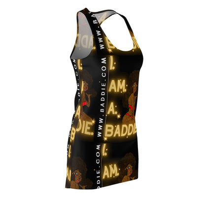 Women's Cut & Sew Racerback Dress Black & Brown