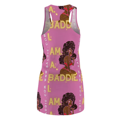 Women's Cut & Sew Racerback Dress Pink & Brown