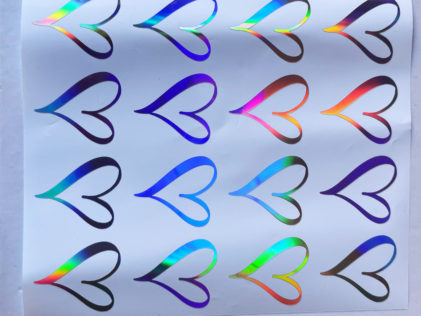 Holographic Stickers Hearts Sheets