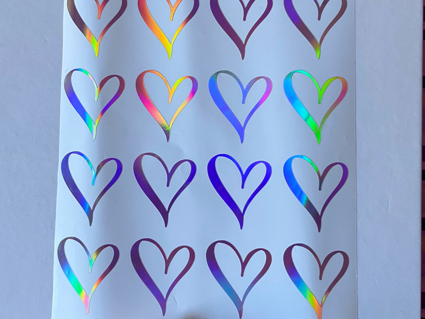 Holographic Stickers Hearts Sheets