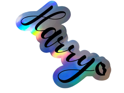Naomi Kisses Name Holographic Vinyl Decal for Water Bottles, Laptop, Personalized Name Sticker for School Labels, Cute Tumbler Sticker, Custom Name