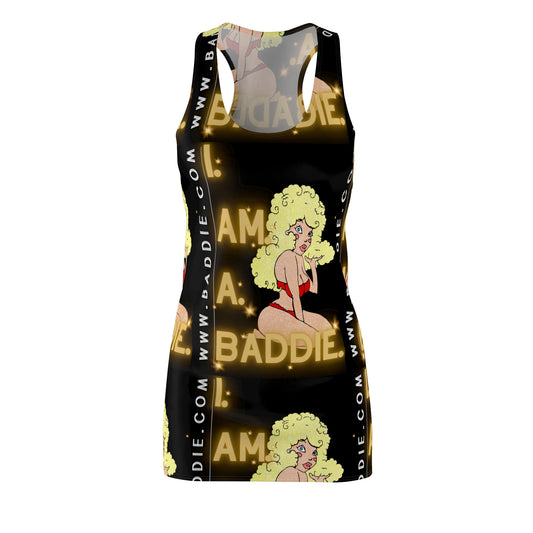 Women's Cut & Sew Racerback Dress Black & Yellow