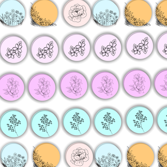 Rose Pattern Label Name Stickers