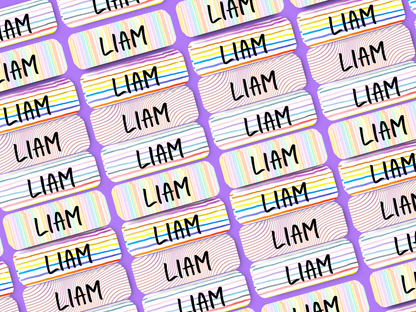 Stripe Pattern Label Name Stickers