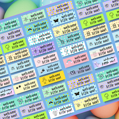 Welcome Lil One Name Stickers