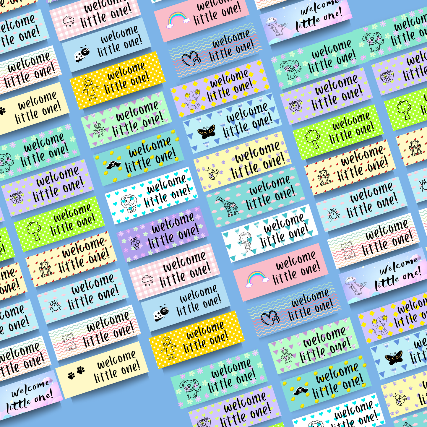 Welcome Lil One Name Stickers