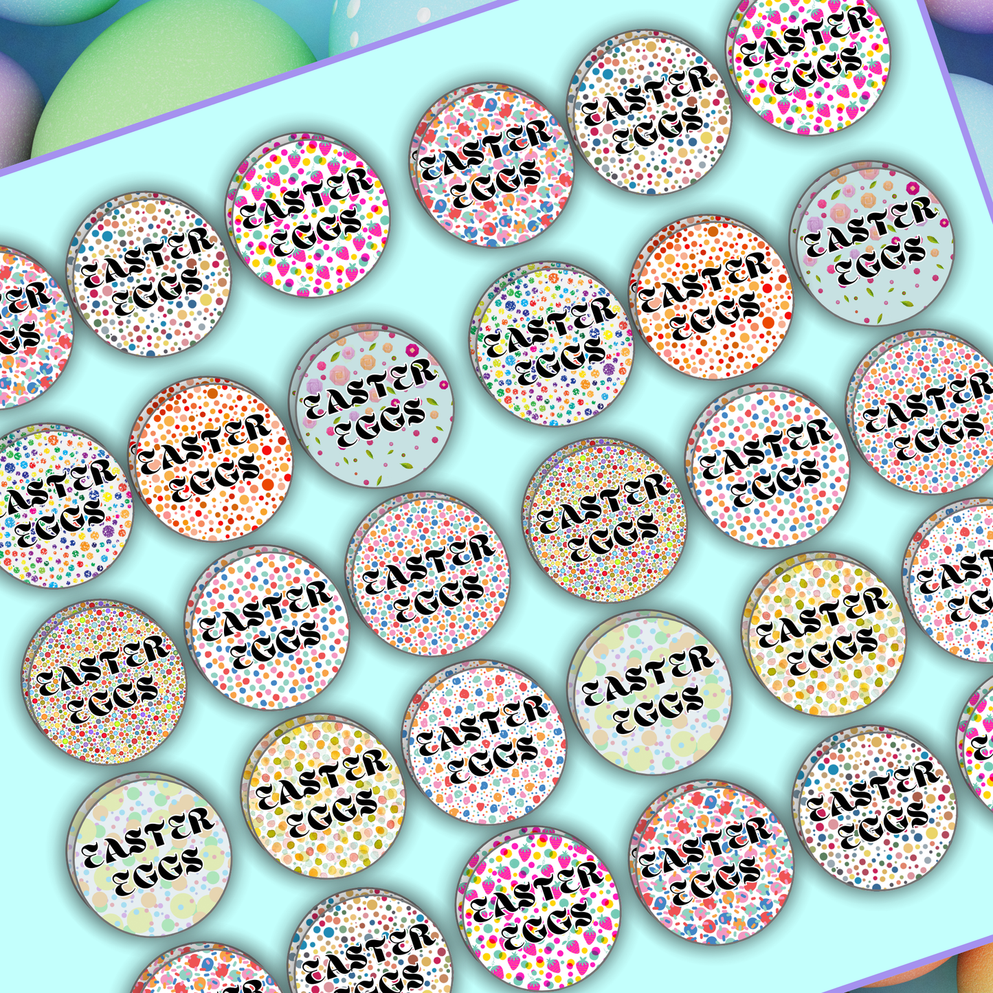 Easter Dots Label Name Stickers