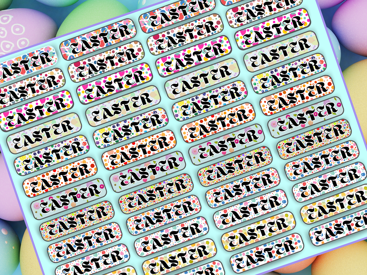 Easter Dots Label Name Stickers