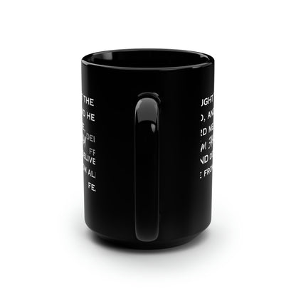 I Sought the Lord Black Mug, 15oz