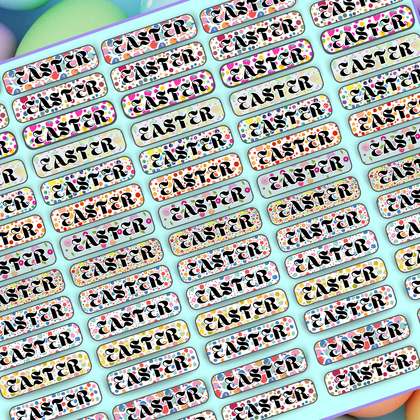 Easter Dots Label Name Stickers
