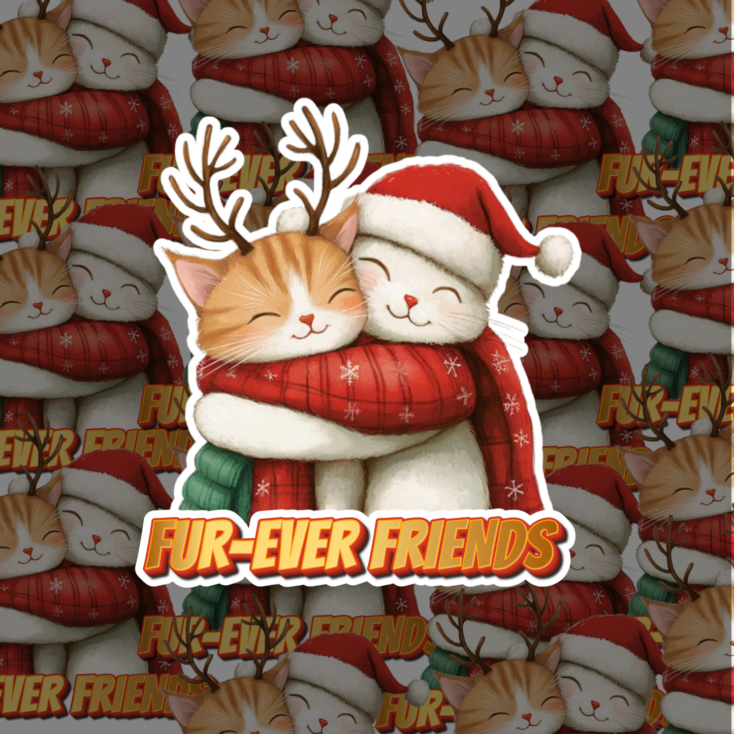 Fur-Ever Friends Cat Sticker