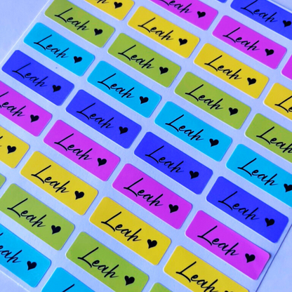 Rainbow Label Name Stickers