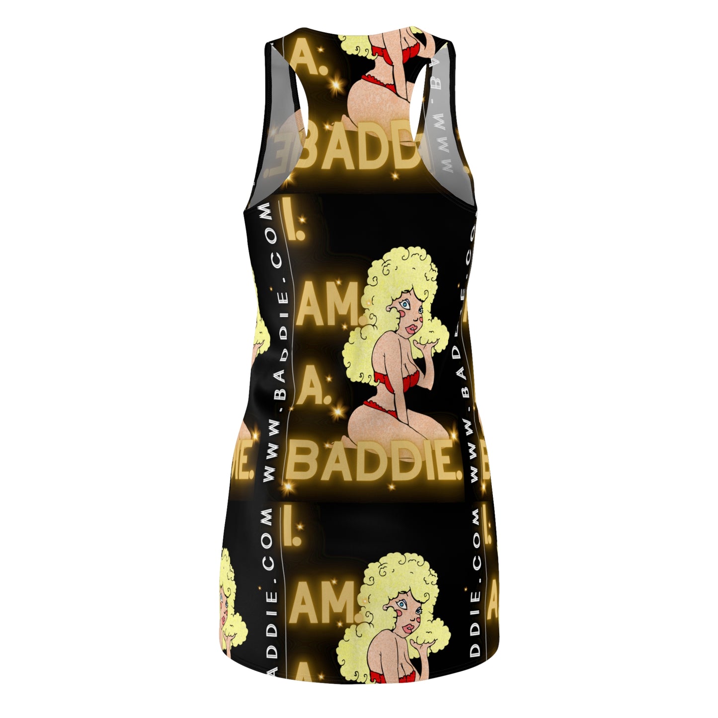 Women's Cut & Sew Racerback Dress Black & Yellow
