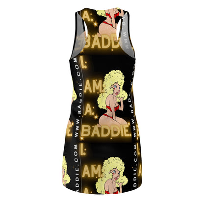 Women's Cut & Sew Racerback Dress Black & Yellow