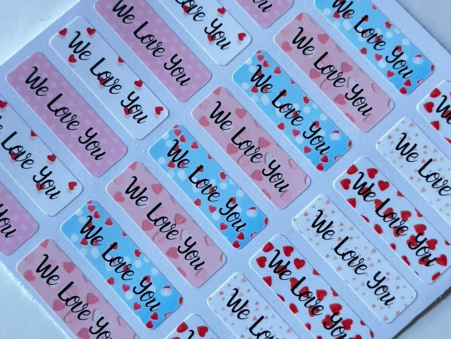 Tiny Lil Hearts Label Name Stickers