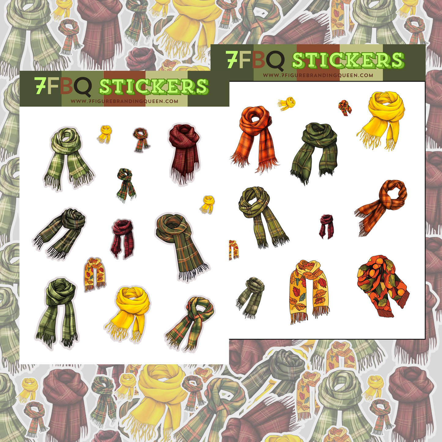 Spring Scarf Sticker Set