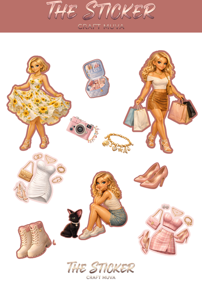 Dreamy Doll Sticker Sheet