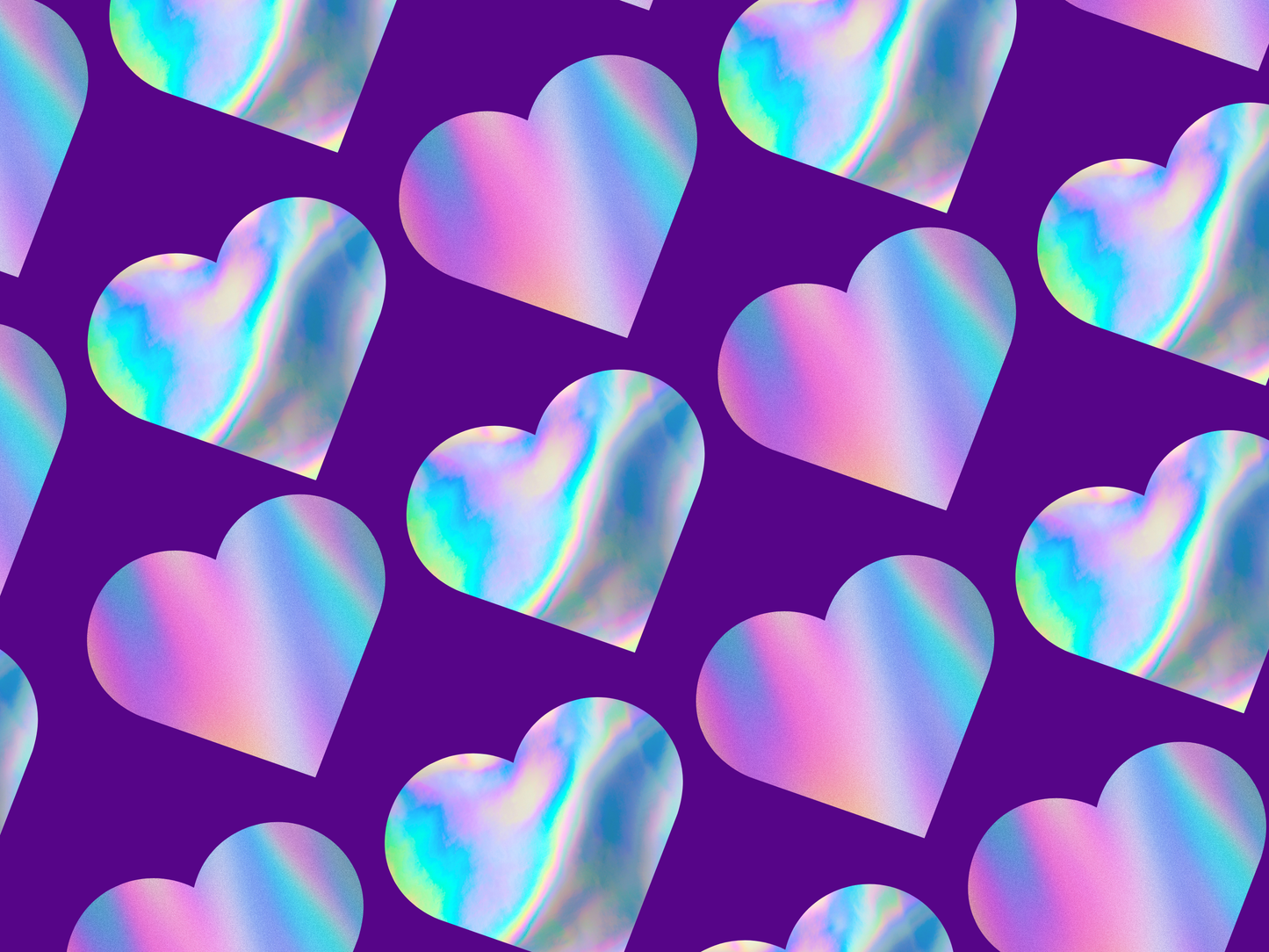 Holographic Stickers Hearts Sheets