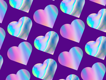 Holographic Stickers Hearts Sheets