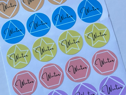Pastel Rainbow Label Name Stickers