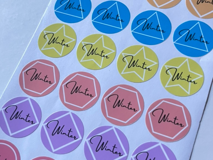 Pastel Rainbow Label Name Stickers