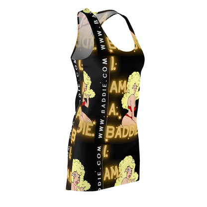 Women's Cut & Sew Racerback Dress Black & Yellow