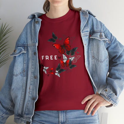 Free Butterfly Unisex Cotton T-Shirt