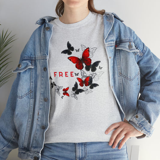 Free Butterfly Unisex Cotton T-Shirt