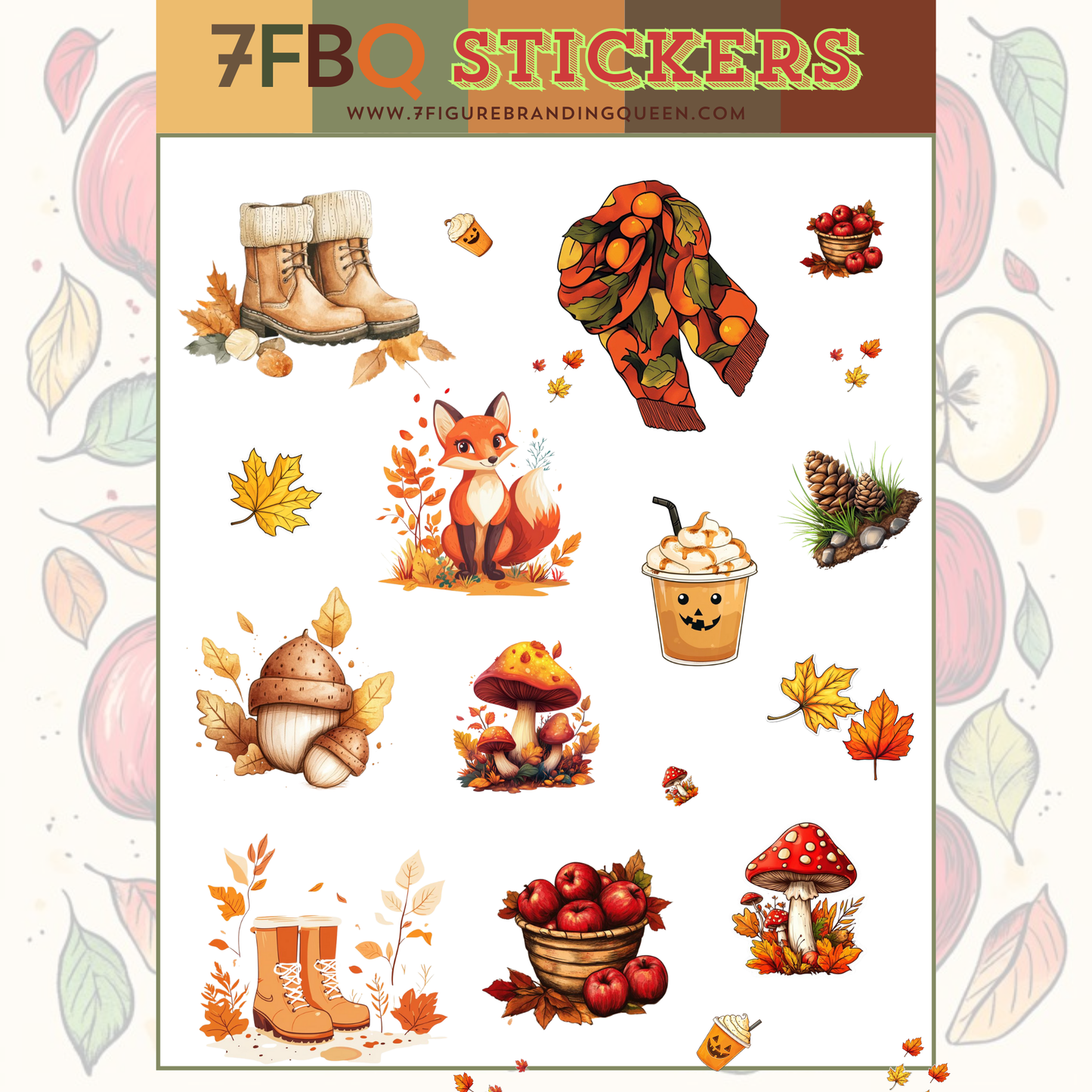 Autumn Love Scarf Sticker Set