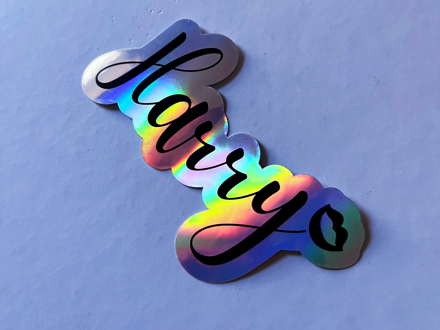 Naomi Kisses Name Holographic Vinyl Decal for Water Bottles, Laptop, Personalized Name Sticker for School Labels, Cute Tumbler Sticker, Custom Name