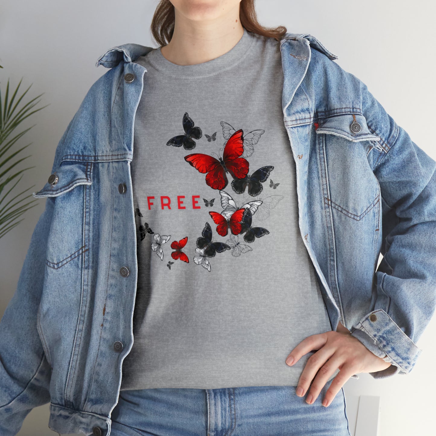 Free Butterfly Unisex Cotton T-Shirt