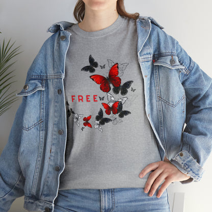 Free Butterfly Unisex Cotton T-Shirt