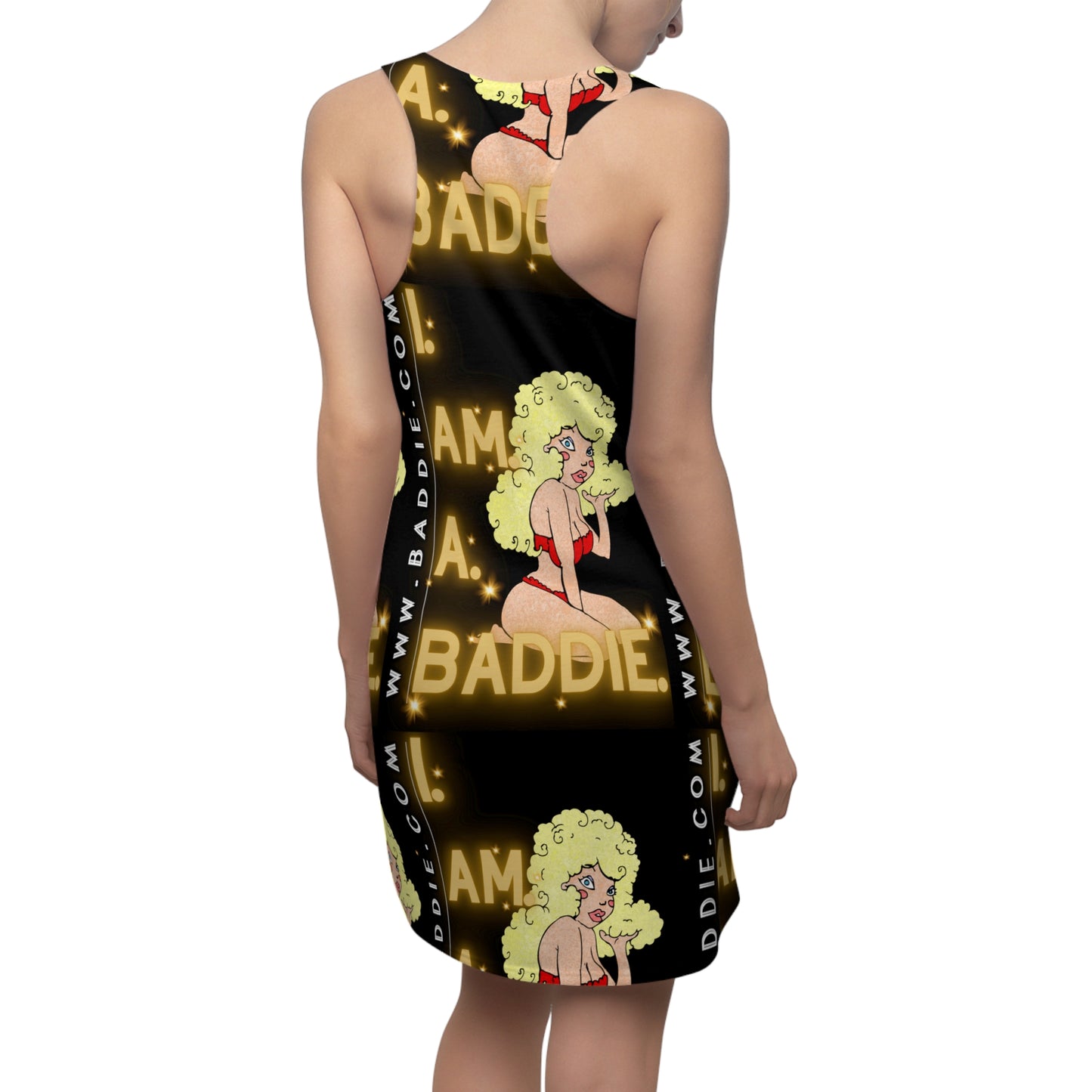 Women's Cut & Sew Racerback Dress Black & Yellow