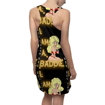 Women's Cut & Sew Racerback Dress Black & Yellow
