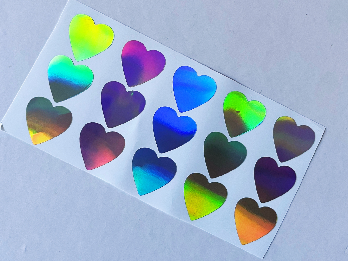 Holographic Stickers Hearts Sheets
