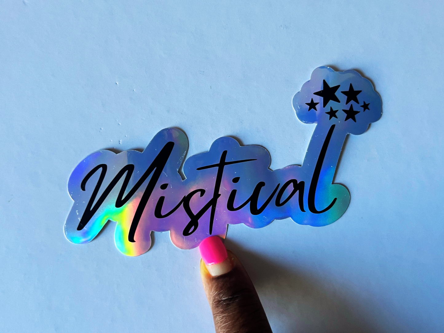 Mistical Star Name Holographic Vinyl Decal for Water Bottles, Laptop, Personalized Name Sticker for School Labels, Cute Tumbler Sticker, Custom Name